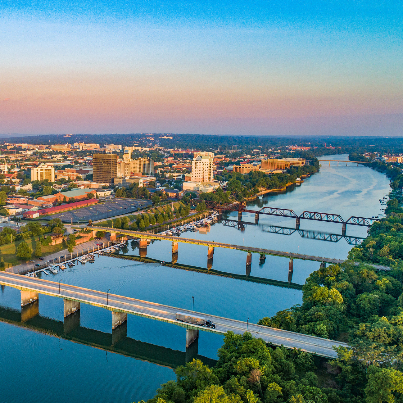 Augusta, Georgia, USA Downtown Skyline Aerial Augusta, Georgia